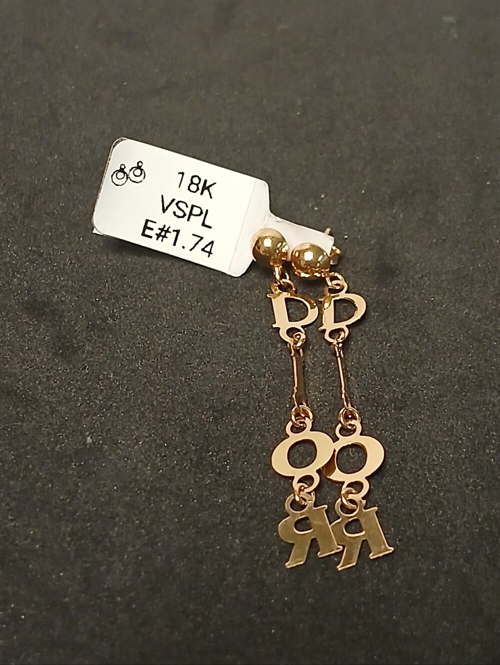 18K Saudi Gold Earring